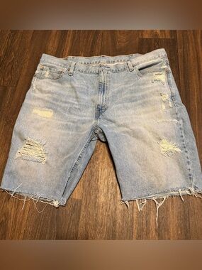 Levi's Light Blue Distressed Cutoff Jean Shorts